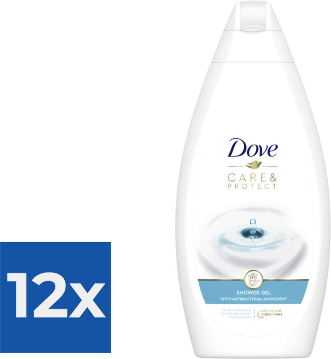 Dove Douchegel Protecting Care 500 ml Voordeelverpakking 12 stuks