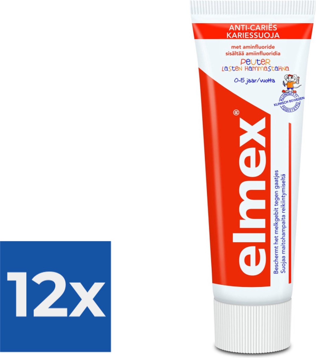 Goedkoopste Elmex Anti-Cariës Peuter Tandpasta 75 ml - Voordeelverpakking 12 stuks