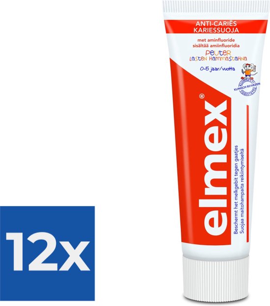 Elmex Anti-Cariës Peuter Tandpasta 75 ml - Voordeelverpakking 12 stuks