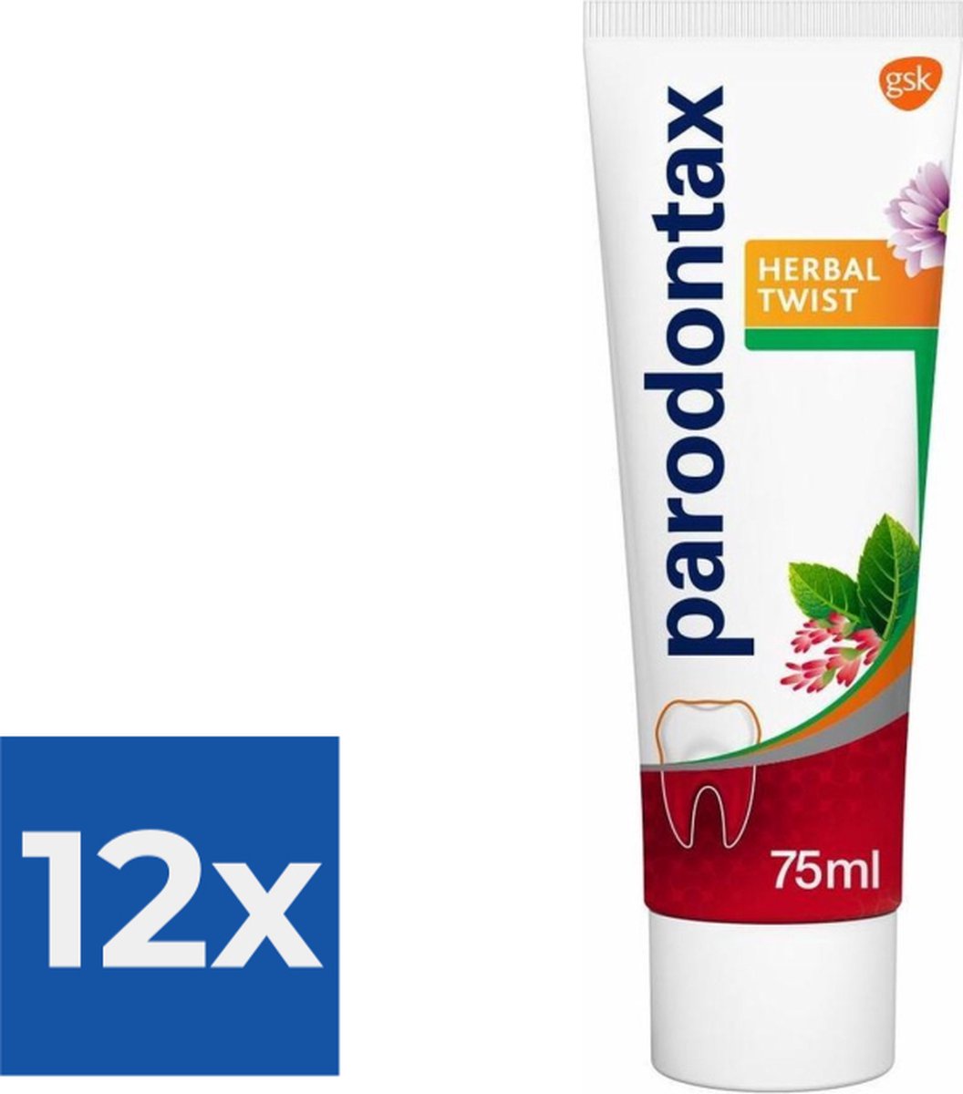 Goedkoopste Parodontax - Tandpasta - Herbal Twist - Ginger & Mint - 75ml x 12