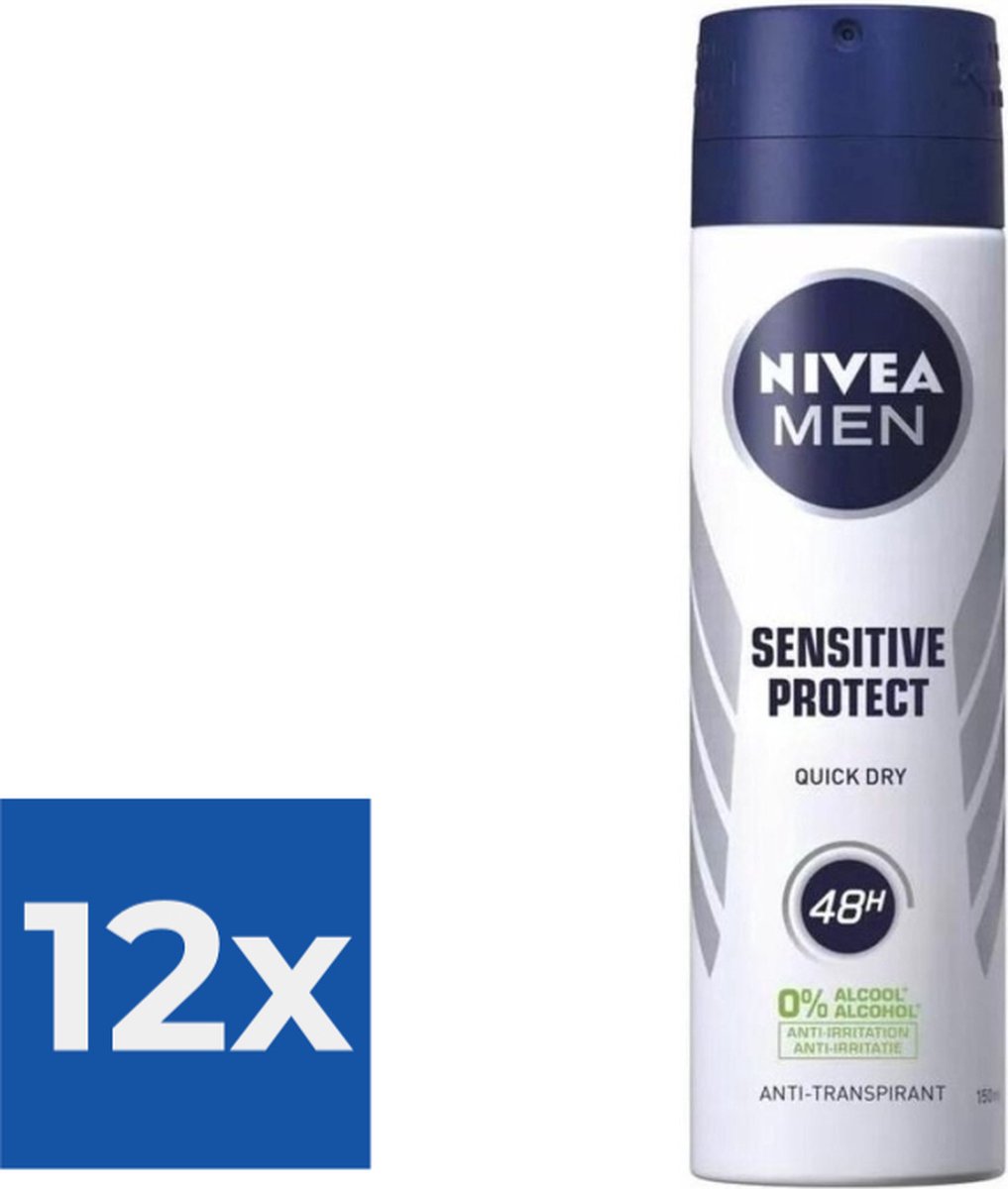 Goedkoopste Nivea Men Deodorant Spray Sensitive Protect 150 ml - Voordeelverpakking 12 stuks
