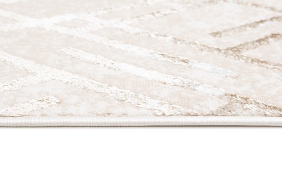 Tapiso Crystal Runner Tapis Tapis Beige à Poils Courts Taille - 80x200