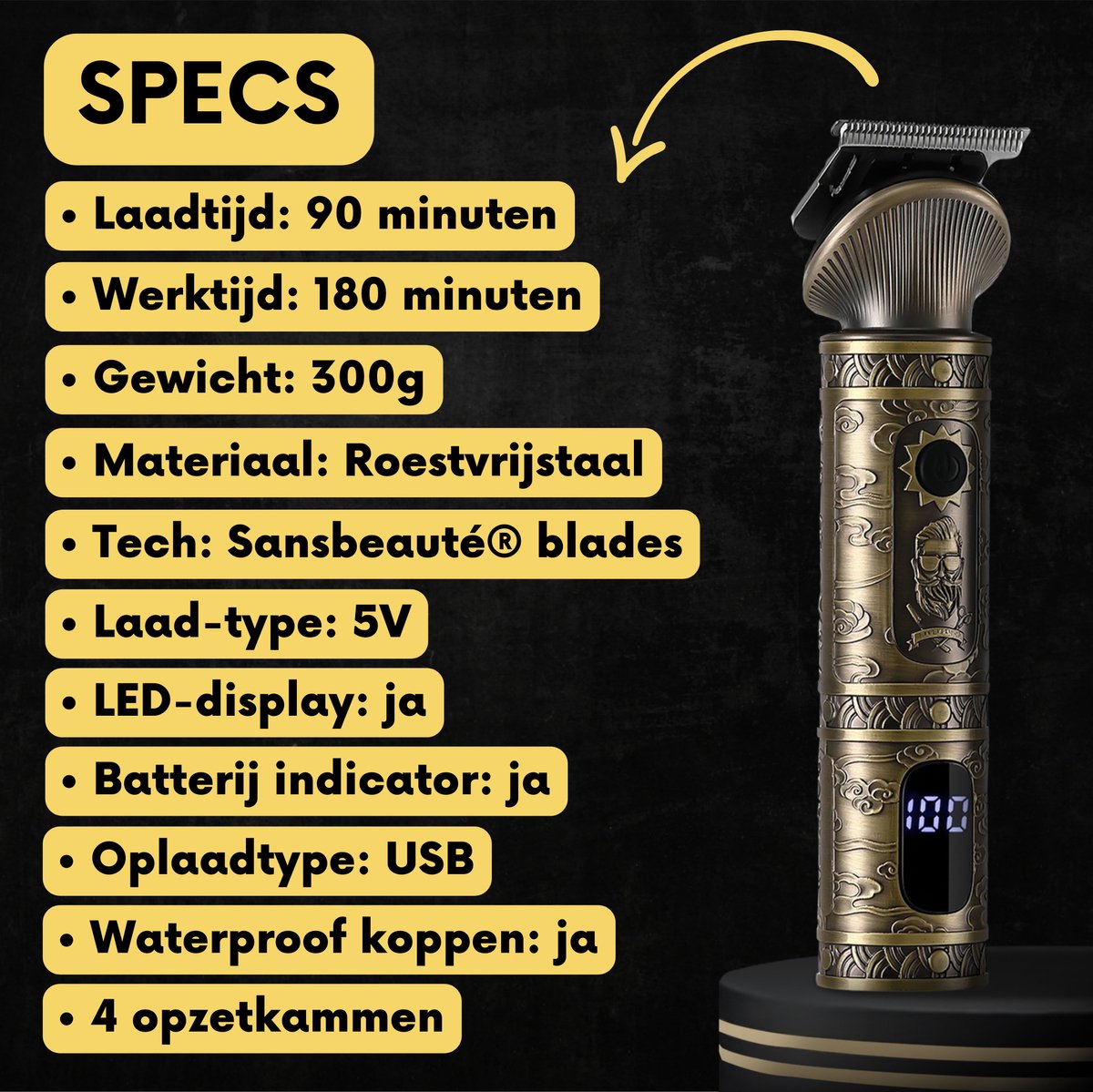 Sansbeauté 2-in-1 Baardtrimmer Mannen thumbnail 6