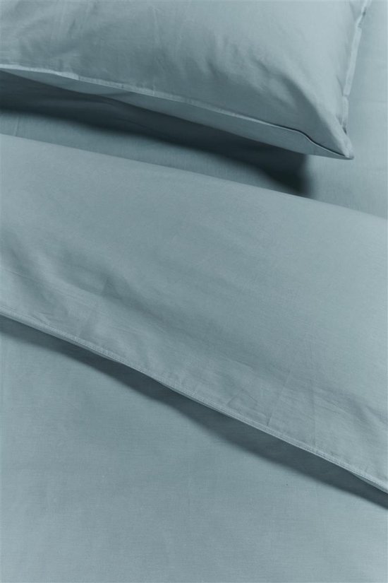 Ambiante Cotton Uni dekbedovertrek - Effen - Eenpersoons - 140x200/220 cm - Blauw van Merkloos — afbeelding 5