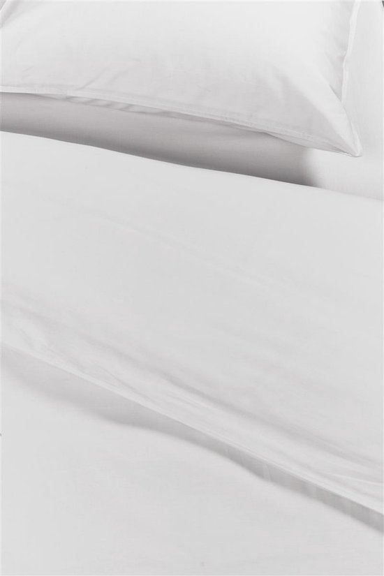 Ambiante Cotton Uni dekbedovertrek - Effen - Lits-Jumeaux - 240x200/220 - Wit van Ambiante — afbeelding 2