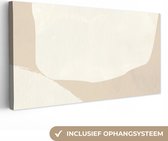 Canvas Schilderij Beige - Abstract - Modern - 80x40 cm - Wanddecoratie