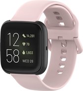 By Qubix geschikt voor Fitbit Versa 1 - 2 & Lite siliconen sportbandje met gespsluiting - Roze - Maat: Small Smartwatchbandje bandje Armband Polsband