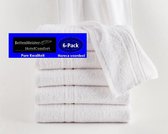 6 Pack Handdoeken - set van (6 stuks) FeelGood due Fancy Wit - 50x100cm 100% Katoen badstof