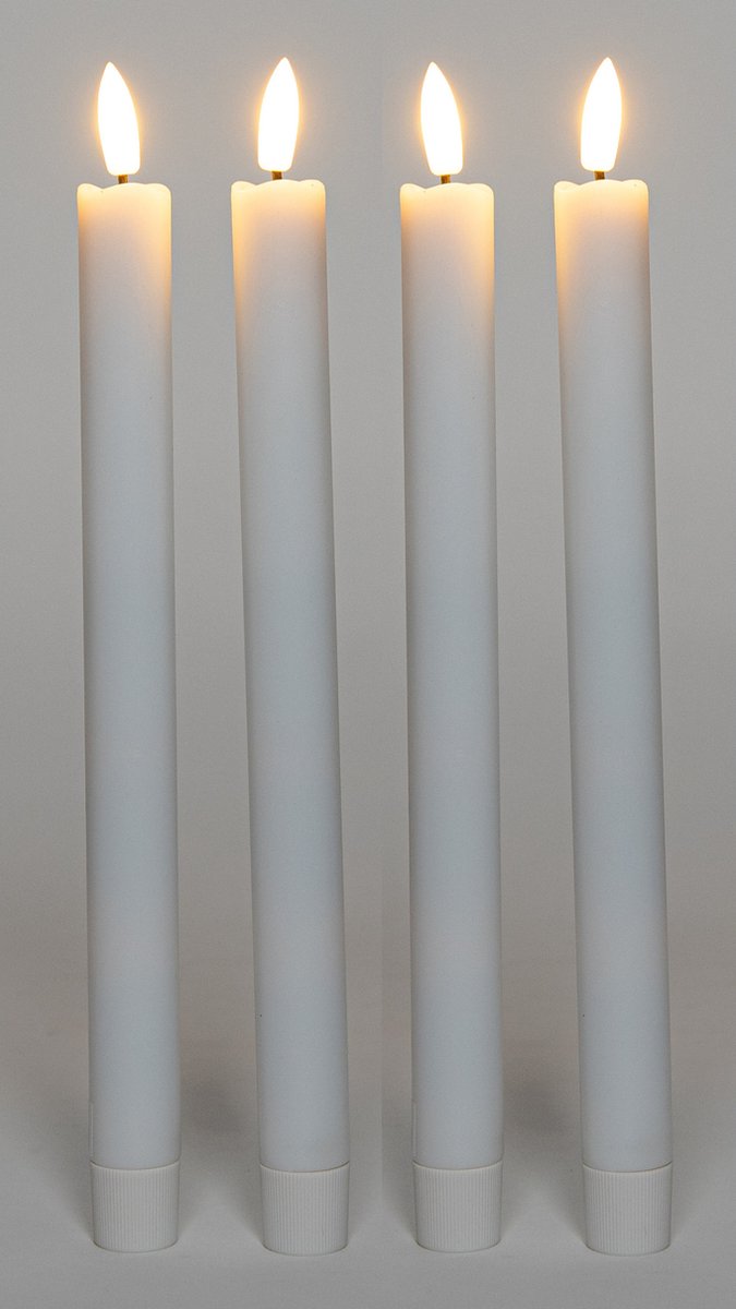 Anna's Collection Anna's CollectionLed dinerkaarsen - 4x - wit -24 cm - 3D lont - warm wit licht