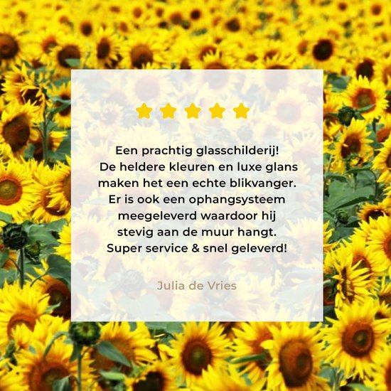 MuchoWow® Peinture sur verre 180x120 cm - Peinture sur verre acrylique - Tournesol - Fleurs - Nature - Photo sur verre - Peintures