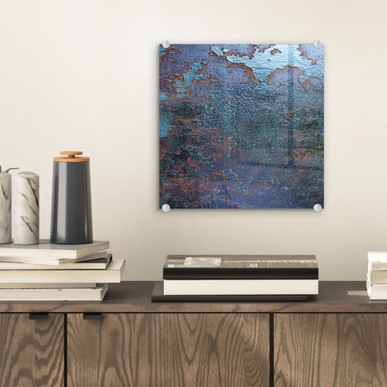 MuchoWow® Peinture sur Verre - Rouille - Vert - Oranje - 20x20 cm - Peintures sur Verre Acrylique - Photo sur Glas