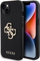 Guess Perforated 4G Back Case - Geschikt voor Apple iPhone 15 (6.1") - Zwart