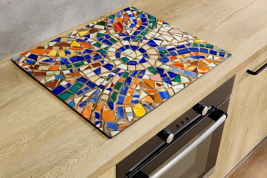 Inductiebeschermer - Kleurrijk Mozaïek - 89.6x51.6 cm - Inductiebeschermer - Inductie Afdekplaat Kookplaat - Inductie Mat - Anti-Slip - Keuken Decoratie - Keuken Accessoires