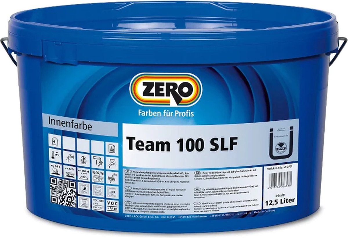 Zero Team 100 SLF muurverf | 12.5 liter | Wit