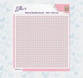 MMS4K-050 - Nellie Snellen Mixed Media Stencil 150 x 150mm knit - kruisjessteek - kruisjes - borduren