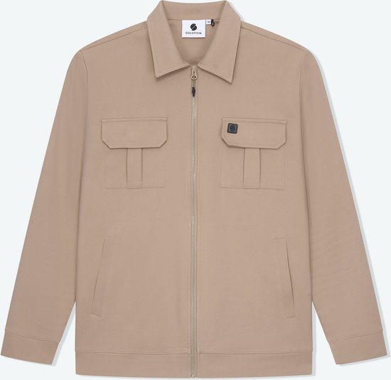 Solution Clothing Sjack - Overshirt - Overhemd - Regular Fit - Rits - Volwassenen - Heren - Mannen - Beige - XL