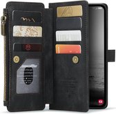 CaseMe C30 Hoesje Geschikt voor Samsung Galaxy A14 5G | Wallet Zipper Book Case met Pasjeshouder | Beschermhoes met Portemonnee | Zwart