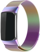Strap-it Luxe Milanese band - geschikt voor Fitbit Charge 6 - RVS Milanees bandje voor Charge 6 activity tracker (kleurrijk)