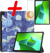 Hoesje Geschikt voor Lenovo Tab M10 (3rd gen) Hoes Case Tablet Hoesje Tri-fold Met Screenprotector - Hoes Geschikt voor Lenovo Tab M10 (3e gen) Hoesje Hard Cover Bookcase Hoes - Sterrenhemel