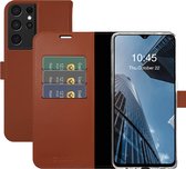 Valenta - Book Case - Samsung Galaxy S22 Ultra - Bruin - Leer
