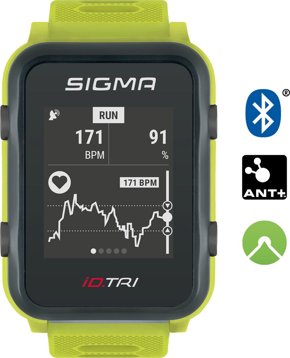 Sigma iD.TRI - Sporthorloge - Neon groen Basic