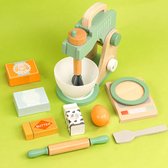 Houten Speelgoed Mixer - KABI - Keukenspeelgoed Accessoires - Keukenspeelgoed Hout - Montessori - Rollenspel - Educatief Speelgoed - Jongens en Meisjes - 11 Delig