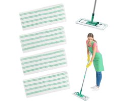 Set of 4 Mop Covers for Leifheit Floor Mop Replacement Cover Microfibre Set for Leifheit Clean Twist M Ergo Micro Duo Floor Mop Replacement Accessories, for All Floors, Strong Decontamination