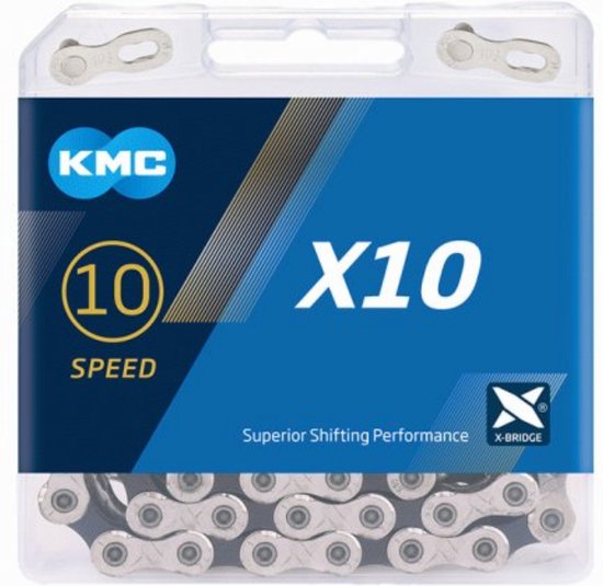 KMC - CHAINE X10 ARGENT / NOIR 114L