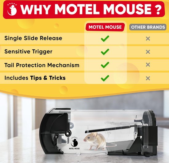 Piège à souris Lexium - Souricières - Souricières d'intérieur - Piège à souris respectueux des animaux - Transparent