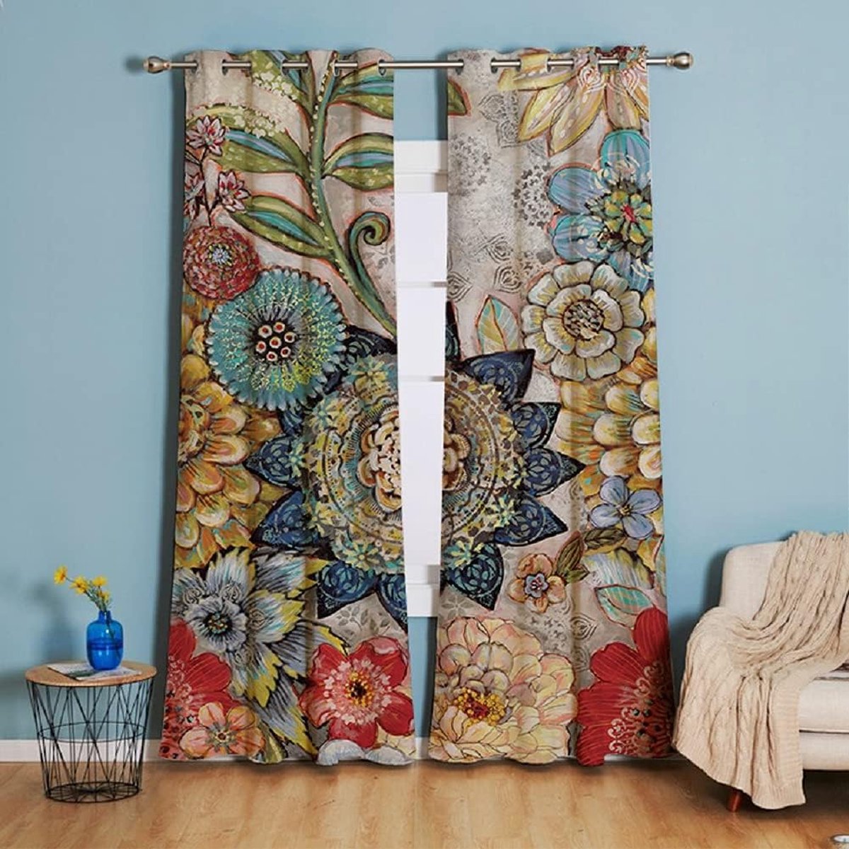 GDBZS 150 cm breedte x 160-260 cm druppel boho rode kanten gordijnen voor woonkamer met haken katoenen gordijnen voor woonkamer verduisterende keuken gordijn