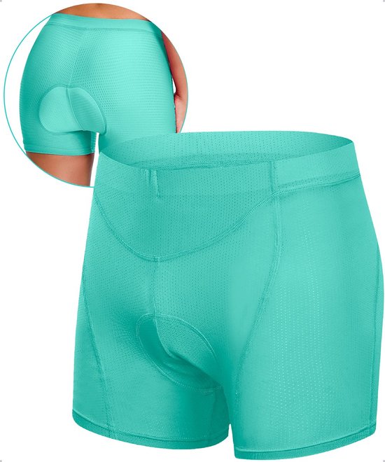 Fietsonderbroek Dames en Heren met Zeem Fietsondergoed Fietsonderbroek Mint M bol