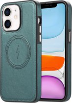 sulada soft case tpu / leder en shokproof met magnetische ring de geschikt voor Apple iphone 11 groen