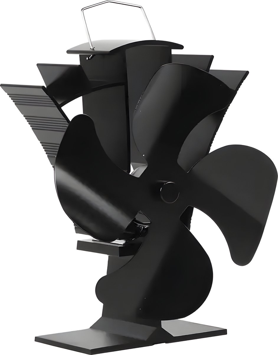 Yontwe 3 in 1 houtkachel ventilator 5 bladen houtbrander ventilator houder 180° magnetische rotatie houtkachel ventilator warmteaangedreven schoorsteenventilatoren