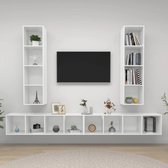 The Living Store TV Meubelset - Hoogglans Wit - 37 x 37 x 142.5 cm - Montage vereist