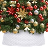 The Living Store Kerstboomkraag - wit - kunststof - 57 cm boven - 65 cm onder - 19.5 cm hoog - rattan-look
