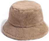 Furry Bucket Hat / Vissershoed - Beige | Polyacryl | Verstelbaar 56-58 cm | Fashion Favorite
