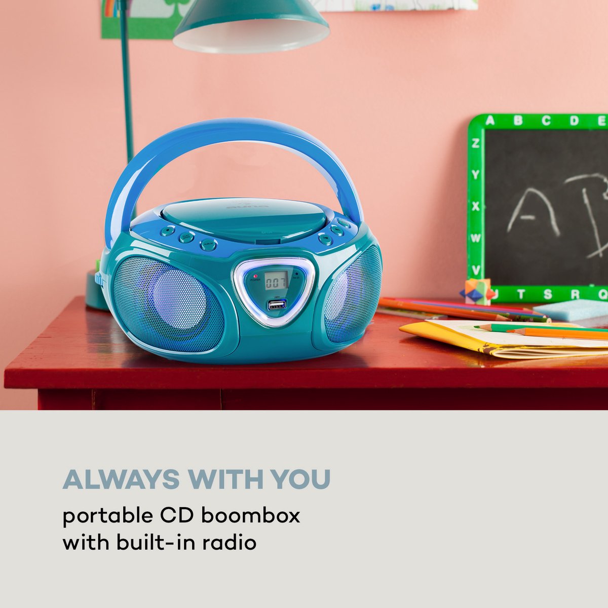 Radio CD Enfant - auna - Lecteur CD portable Bluetooth avec FM