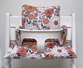 Retro flower kussenset voor de stokke tripptrapp kinderstoel- flower kussen- kinderstoel kussen-liefleukenhip