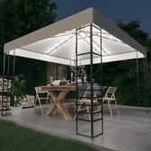 The Living Store Partytent - 3 x 3 x 2.7 m - 100% polyester - UV-bescherming - dubbel-geventileerd - zonne-energie - wit