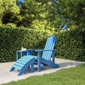 The Living Store Adirondack tuinstoel - aquablauw - HDPE - 73 x 83 x 92 cm - onderhoudsarm