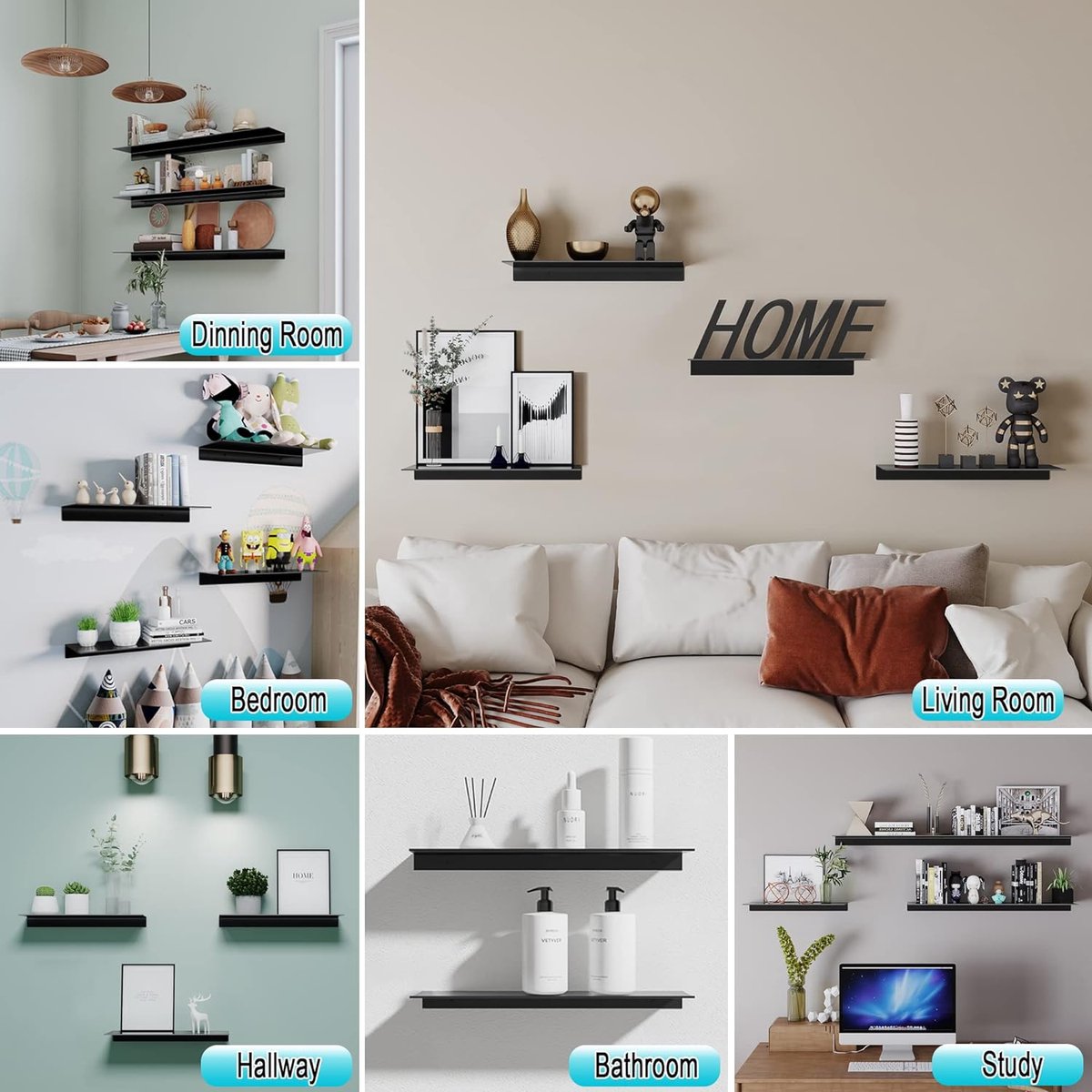 Wandrek, planken, kruidenrek, moderne wanddecoratie, boekenkast