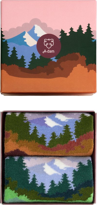 A-dam Bob Ross - Sokken - Katoen - Ideaal Als Cadeau - Duurzaam - Unisex - Multi-Color