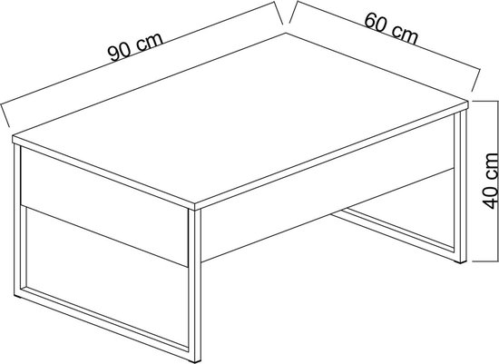 Emob - Salontafel - Antraciet - 90x60x40 cm