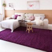 Tapis poil long shaggy Trend uni - violet 200x290 cm
