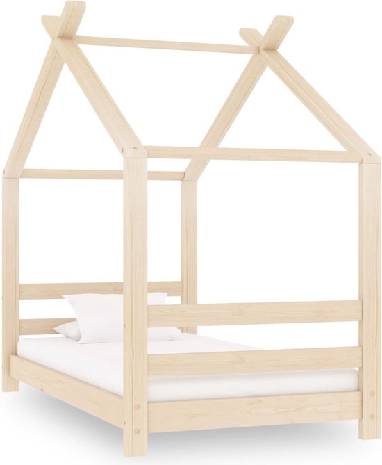 The Living Store Houten bedframe - Boomhut-stijl - 146 x 78 x 132 cm - Geschikt voor 70 x 140 cm matras - Massief grenenhout