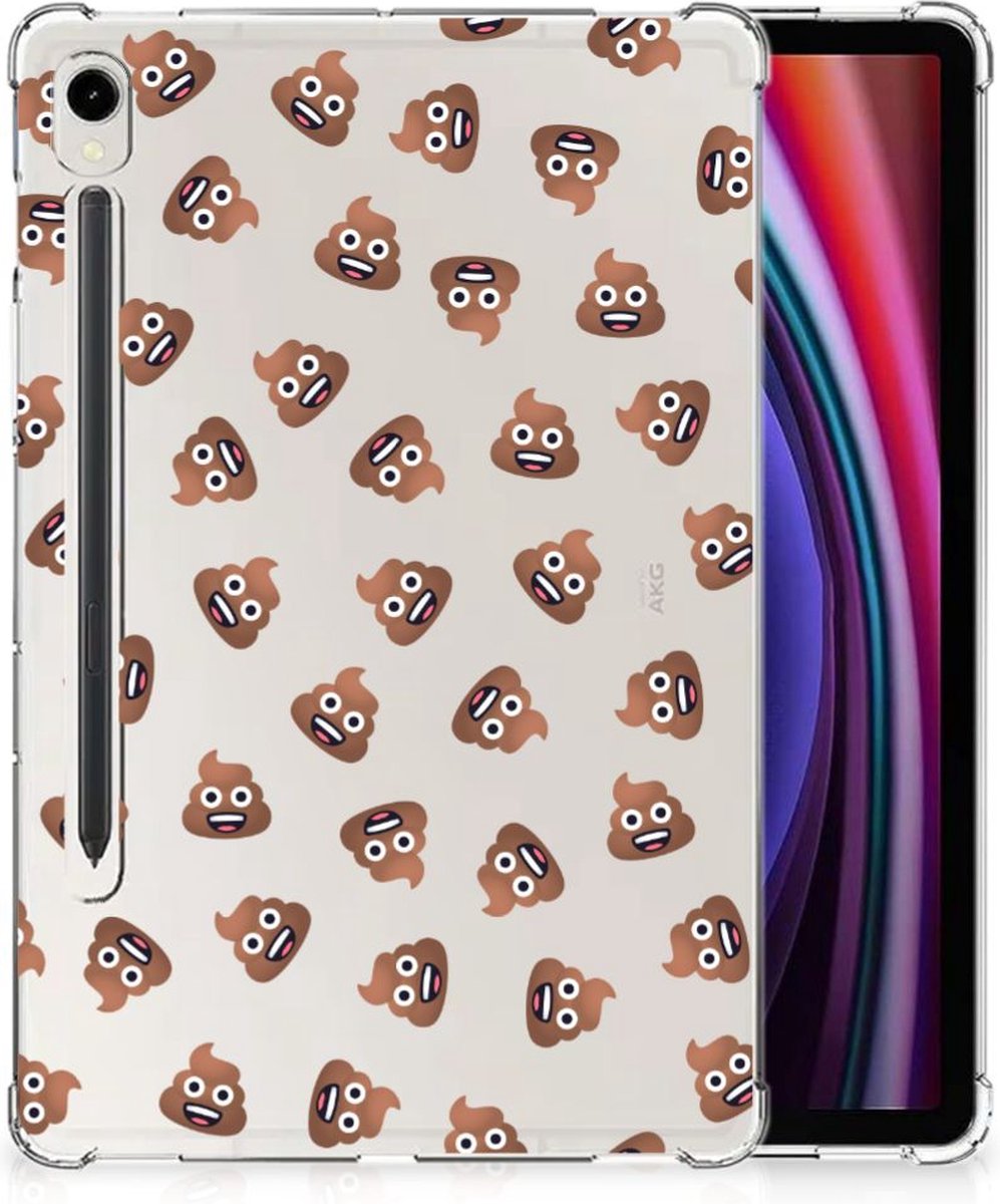 Back Cover voor Hippe Hoes voor Samsung Galaxy Tab S9 Poep Emojis