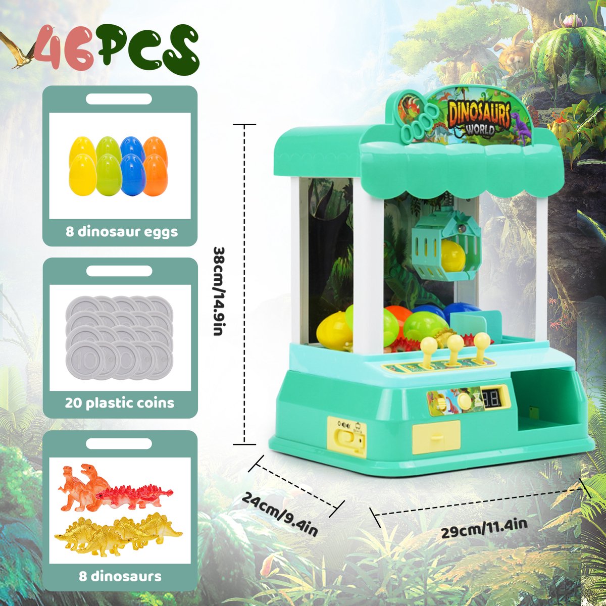 Machine à Griffes pour Enfants Machine à Bonbons Distributeur Jouet Attrape-Poupée Machine à Vendre Cadeau pour Anniversaire Vacances Noël