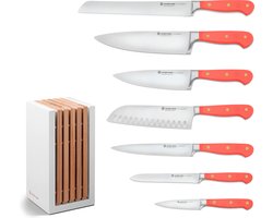 Wusthof - Classic Colour 7-delige messenset met blok Coral Peach
