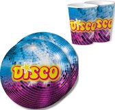 Assiettes et gobelets jetables Disco Party - 20x - D23 cm - Années 80/Soirée à thème Disco