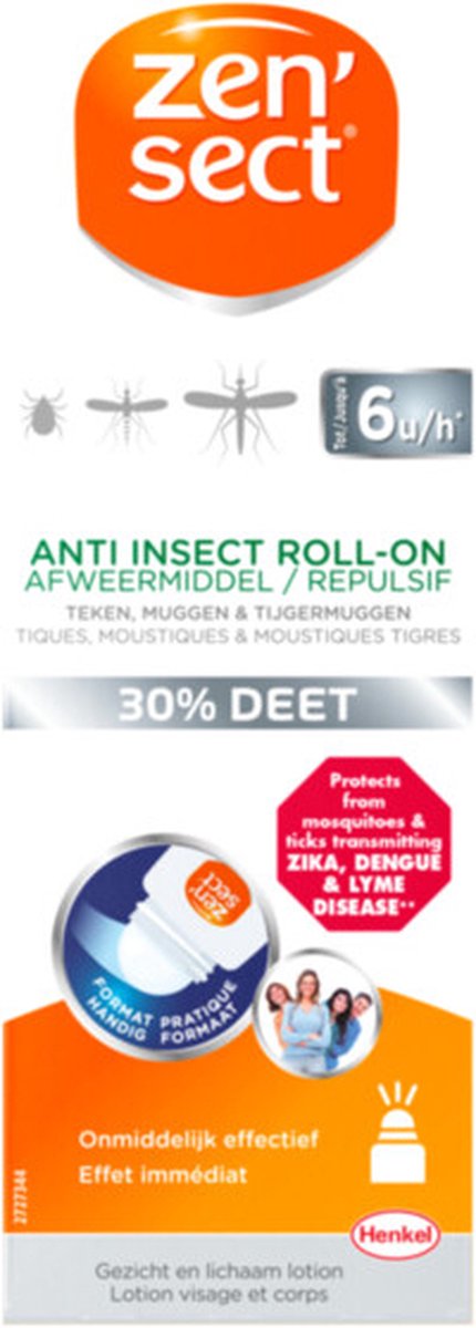 Zensect Roll on 30% Deet - 8 x 50 ml - Voordeelverpakking